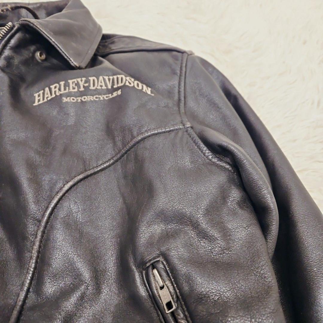 ハーレーダビッドソン レザージャケット 90s シングル 本革 モーターサイクル