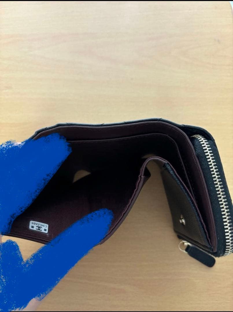 CHANEL ブラック レザー 財布