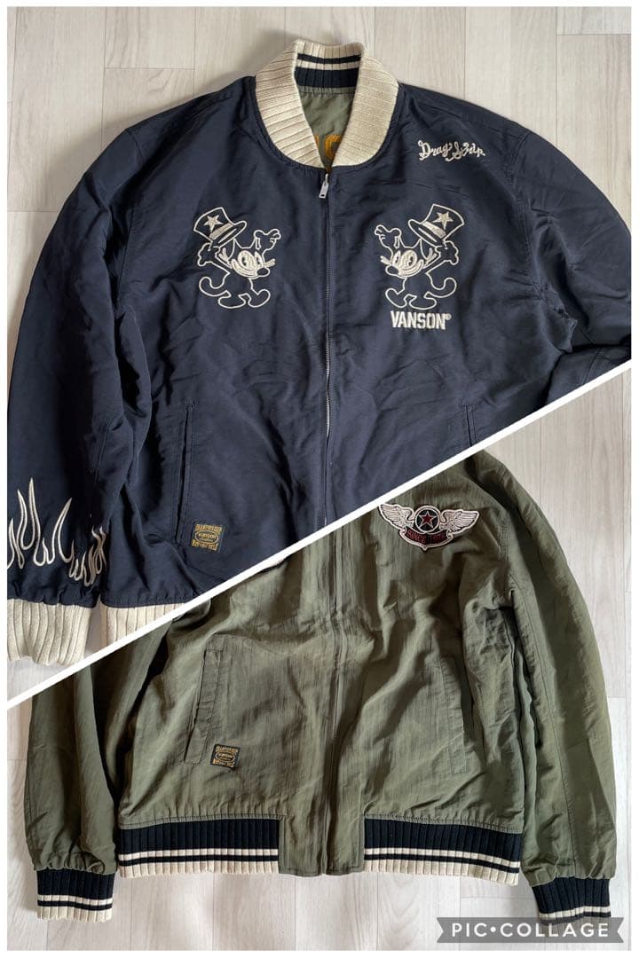 VANSON × FELIX リバーシブル 刺繍スカジャン XXL