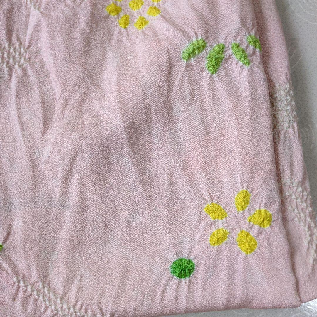 七五三３歳正絹縮緬手縫いの被布（中綿無し）くすみピンク