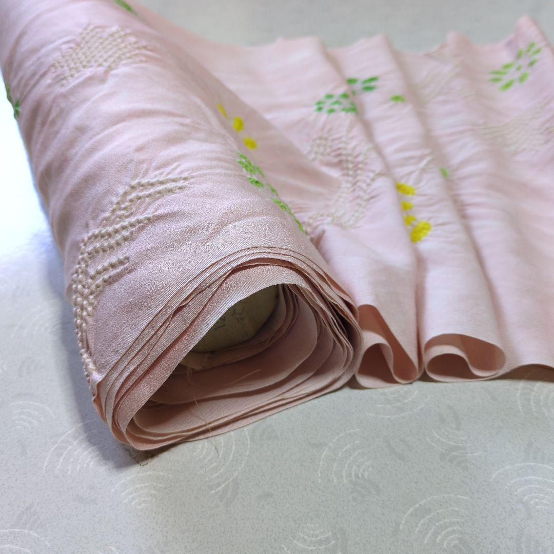 七五三３歳正絹縮緬手縫いの被布（中綿無し）くすみピンク