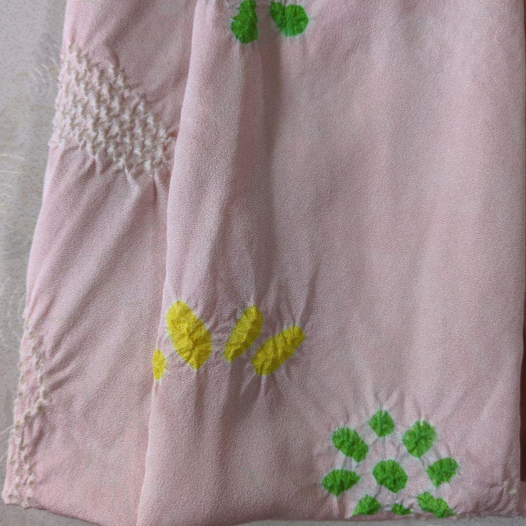 七五三３歳正絹縮緬手縫いの被布（中綿無し）くすみピンク