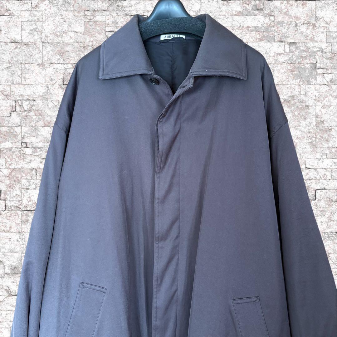 AURALEE シャンブレーツイル 中綿 ステンカラー パテッド コート