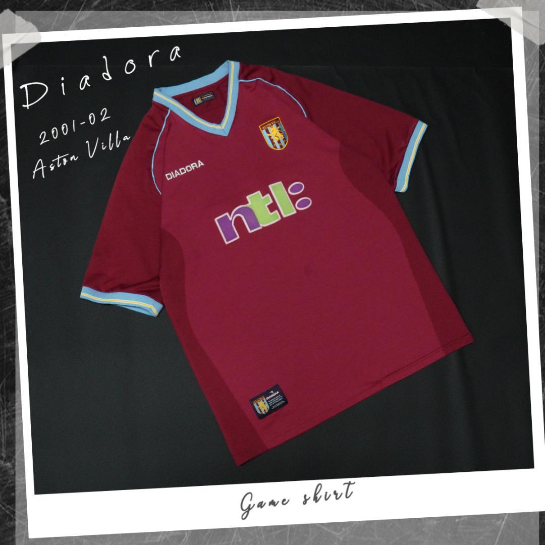 DIADORA 2001-02 Aston Villa ゲームシャツ