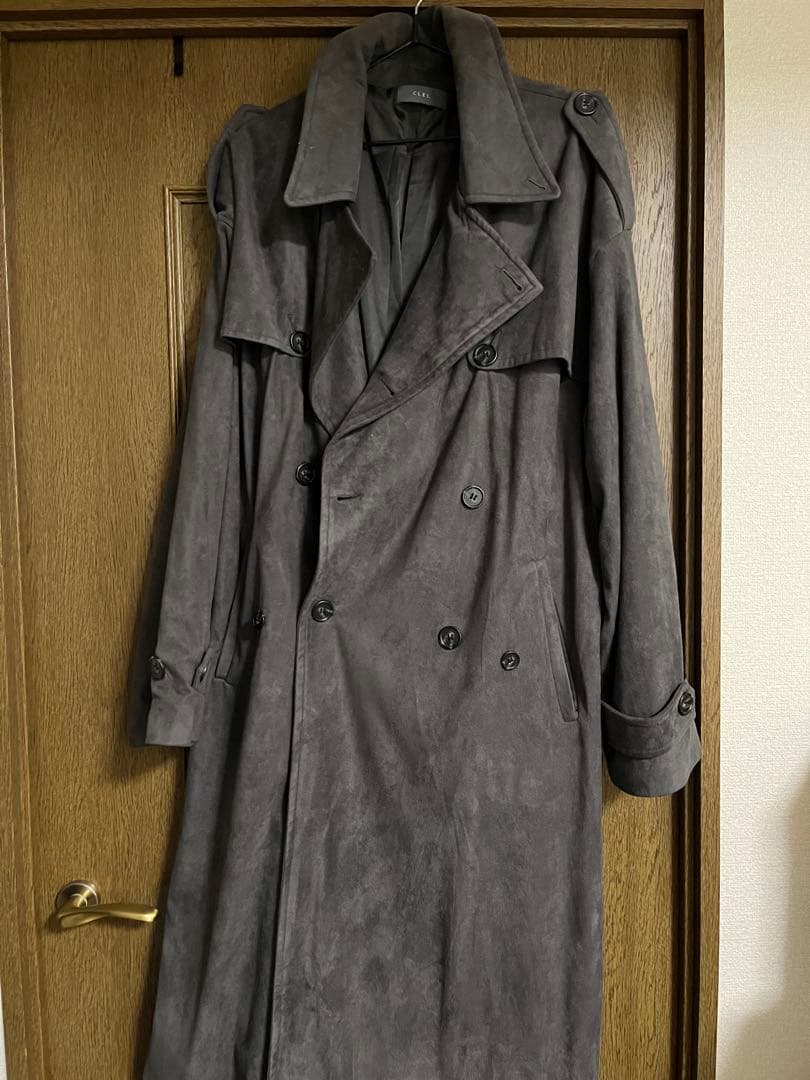 CLEL ダブルテックフェード トレンチコート　チャコールグレー