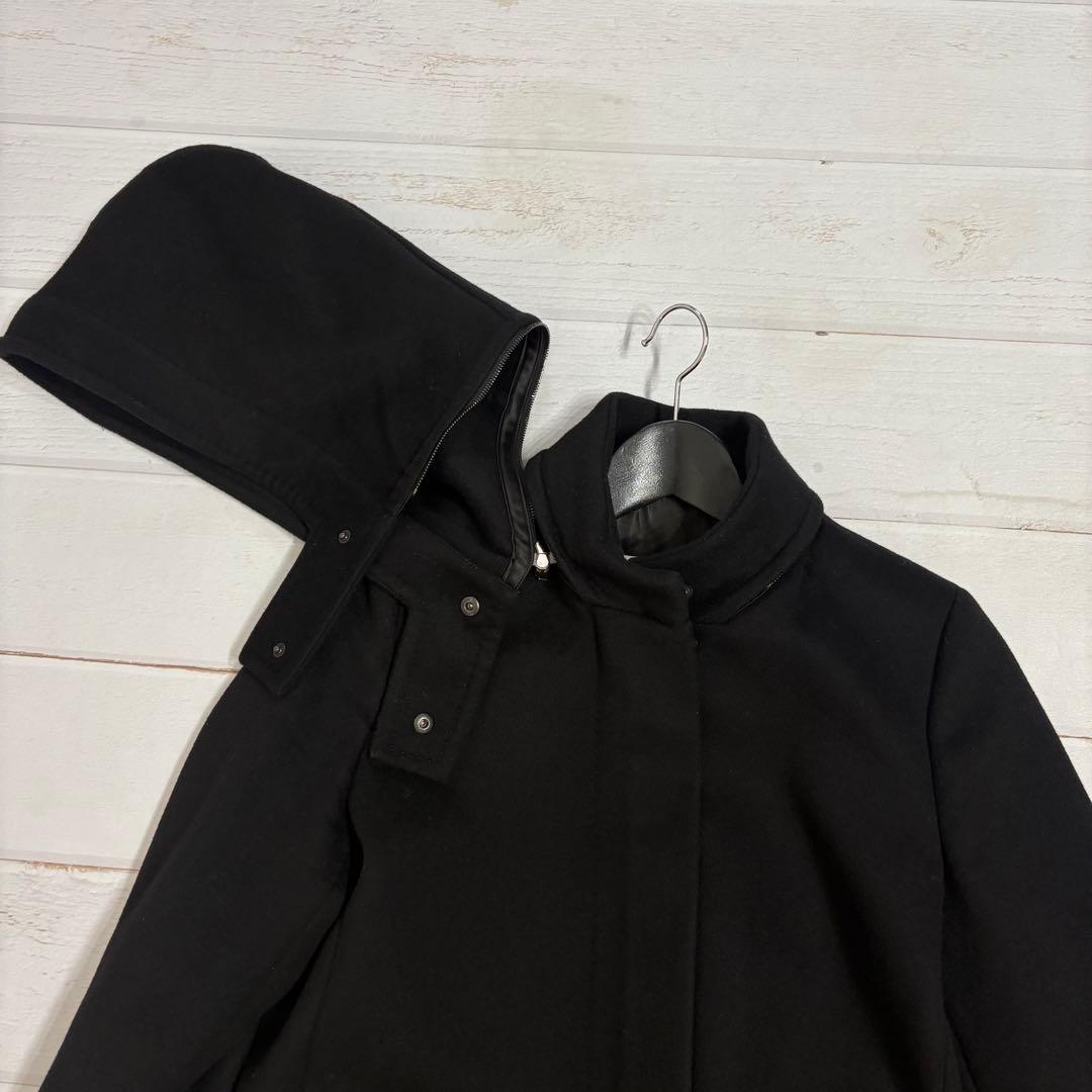 美品✨マックスマーラ フーデッドコート 白タグ カシミヤ ブラック 40