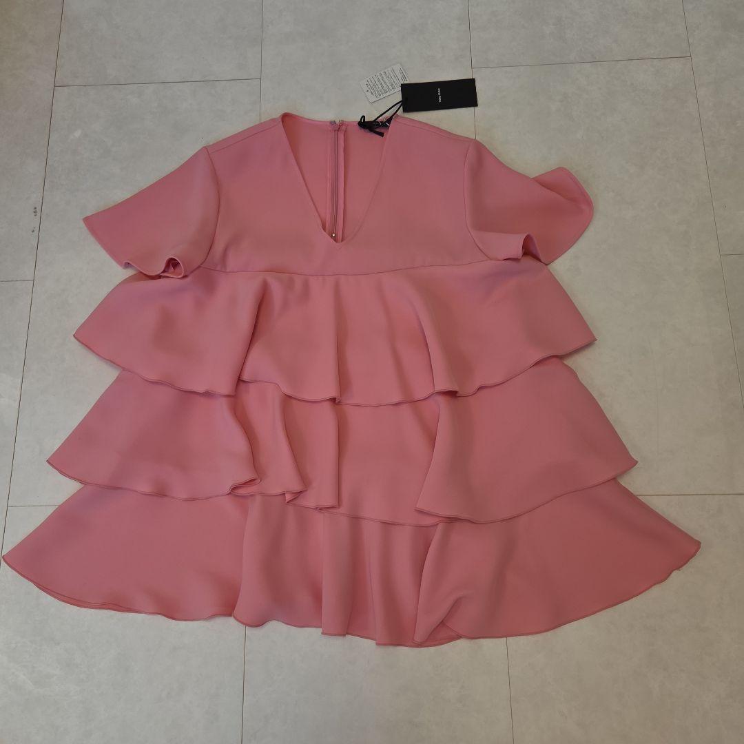 ヨーコチャン　トップスラッフルフリルピンクブラウス