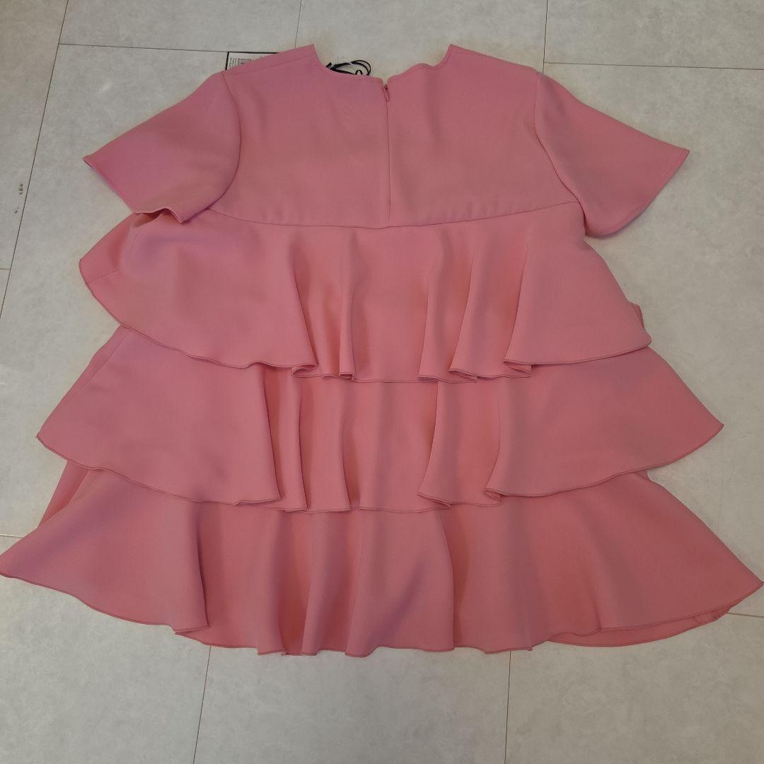 ヨーコチャン　トップスラッフルフリルピンクブラウス