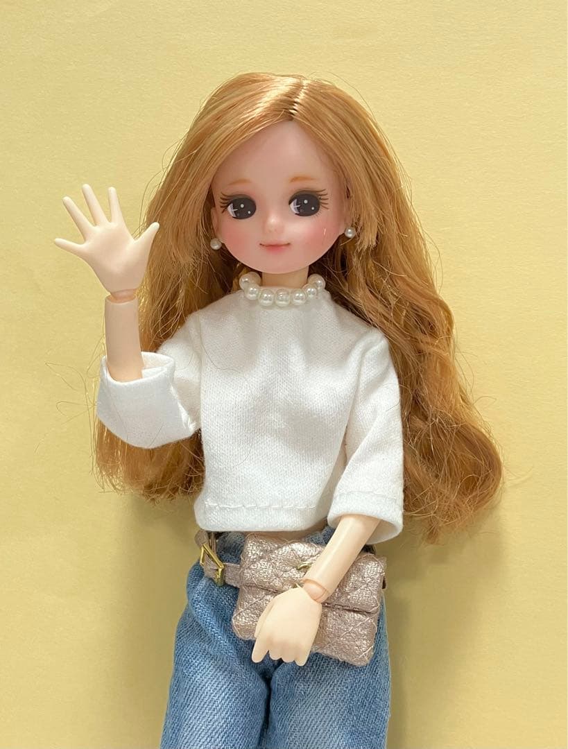 ★ハンドメイド★ ミニチュア ウエストポーチ ピンクゴールド  アウトフィット