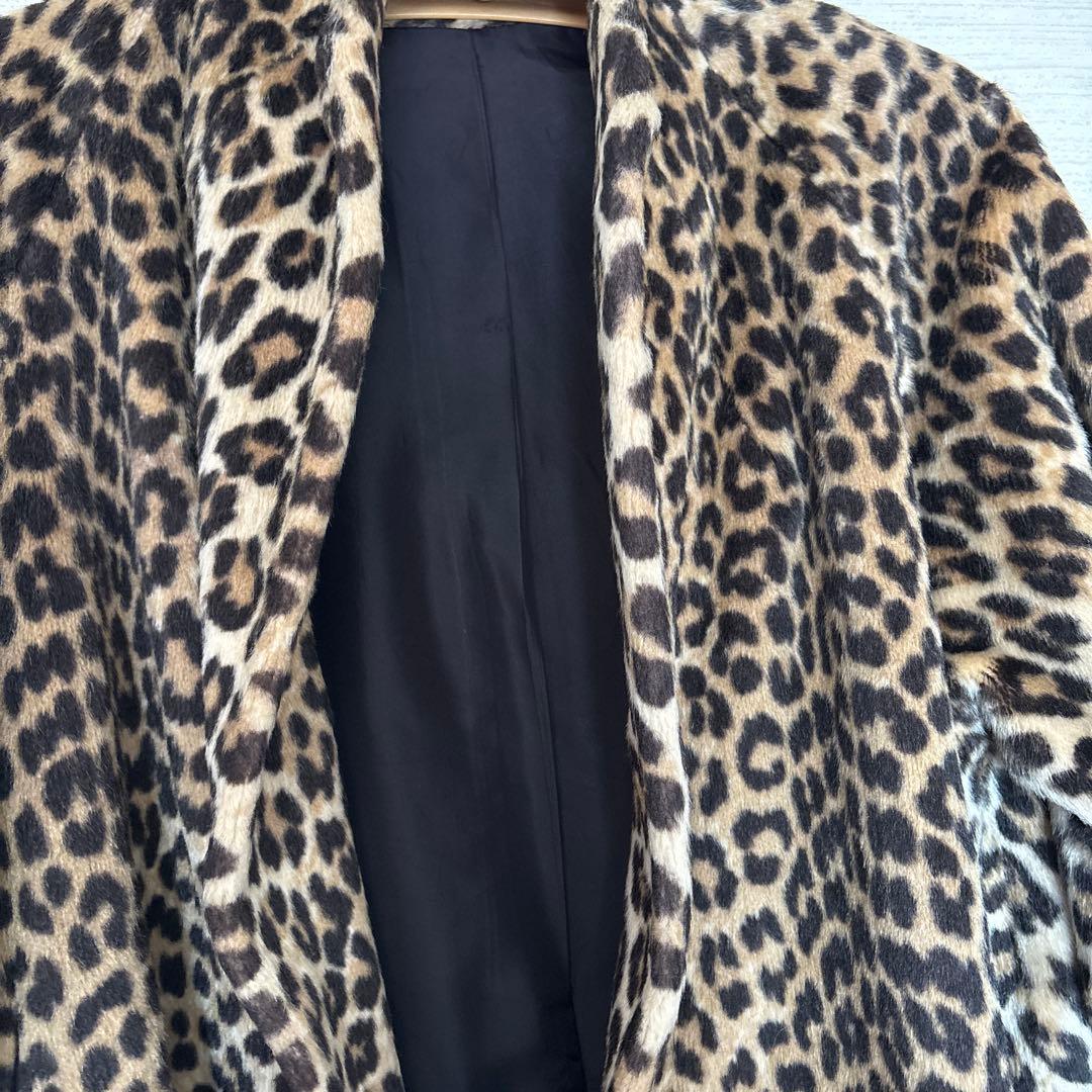 レア・ヴィンテージ・古着・ヒョウ柄・Ａライン・ロングコート。