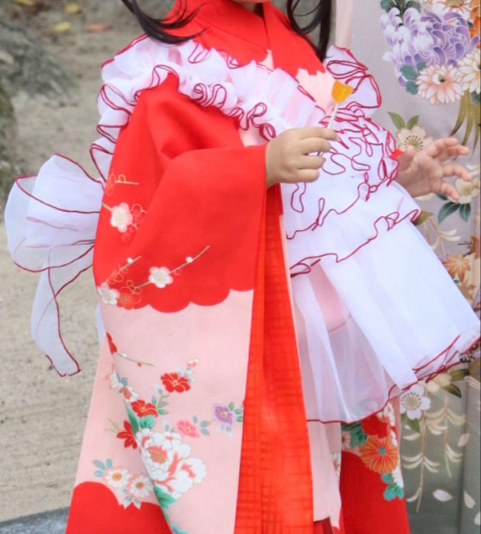 チュール 被布 赤 白