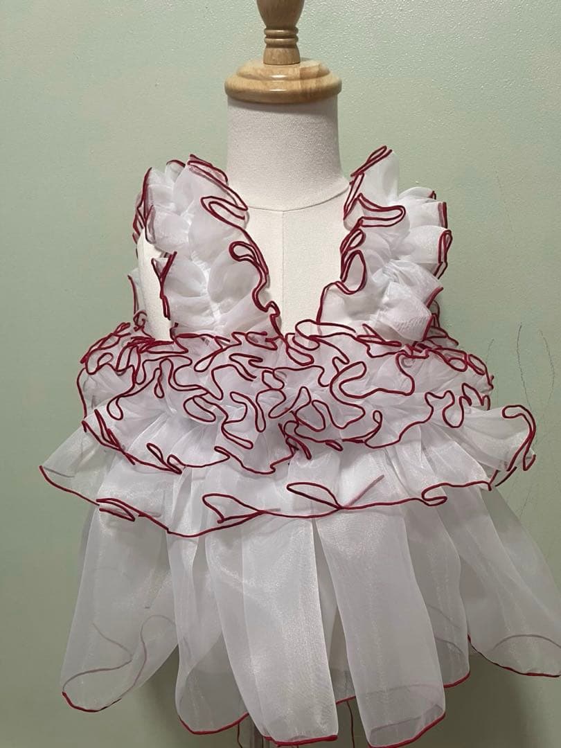 チュール 被布 赤 白