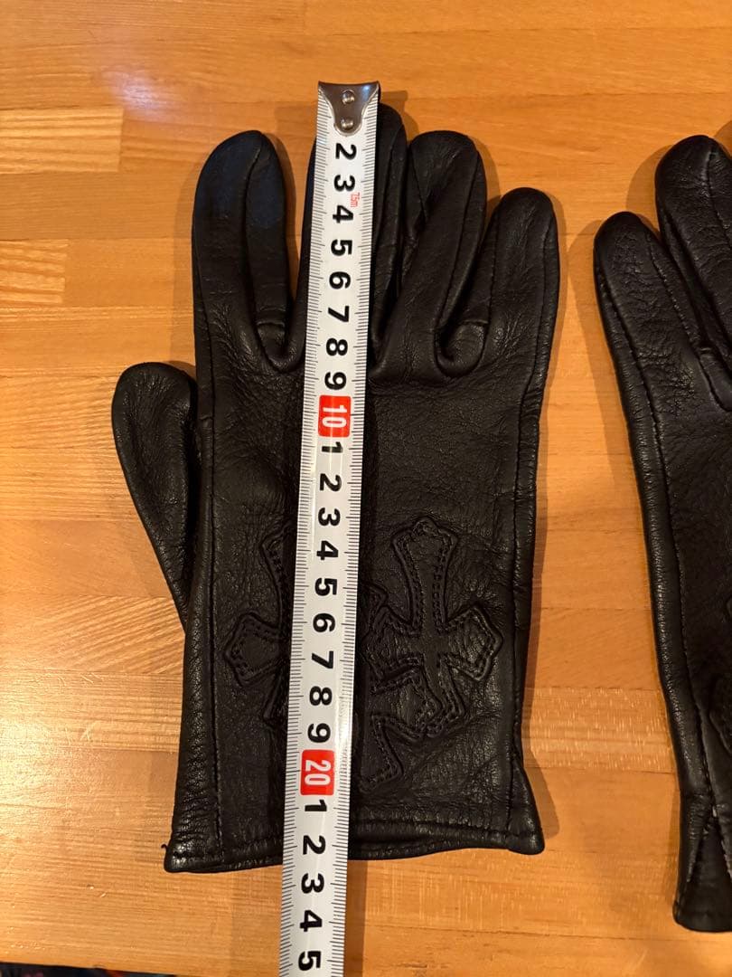 CHROMEHEARTS クロムハーツ 3セメタリークロスパッチ レザーグローブ