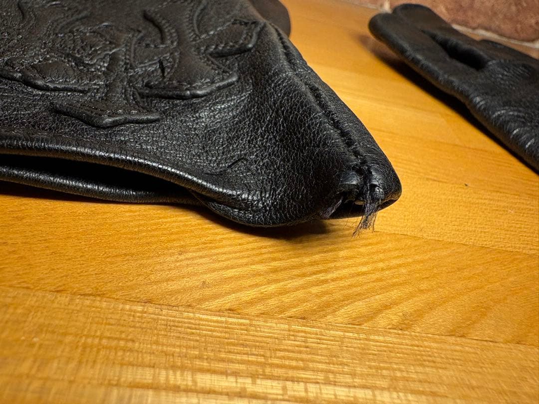 CHROMEHEARTS クロムハーツ 3セメタリークロスパッチ レザーグローブ