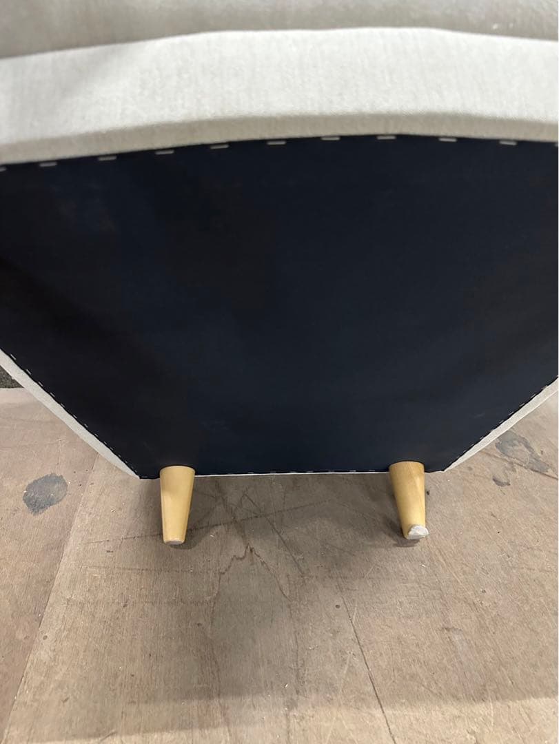 【blocco】ホワイトファブリック1人掛けソファ