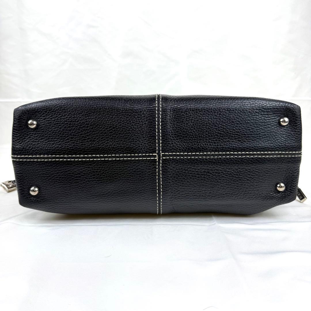 正規品 TOD’S トッズ Dバッグ ロゴ トートバッグ 肩掛け A4可 黒