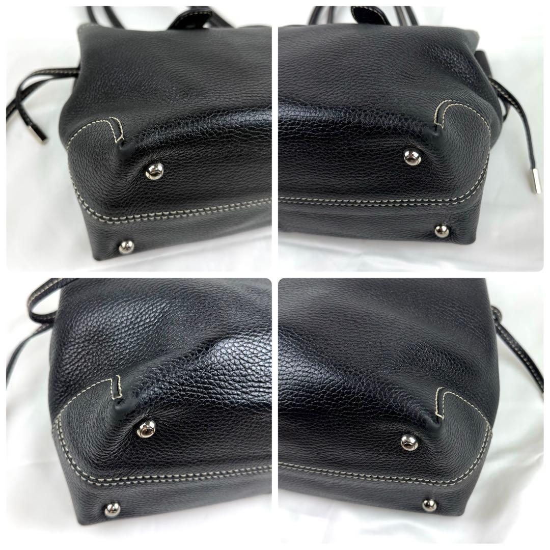 正規品 TOD’S トッズ Dバッグ ロゴ トートバッグ 肩掛け A4可 黒