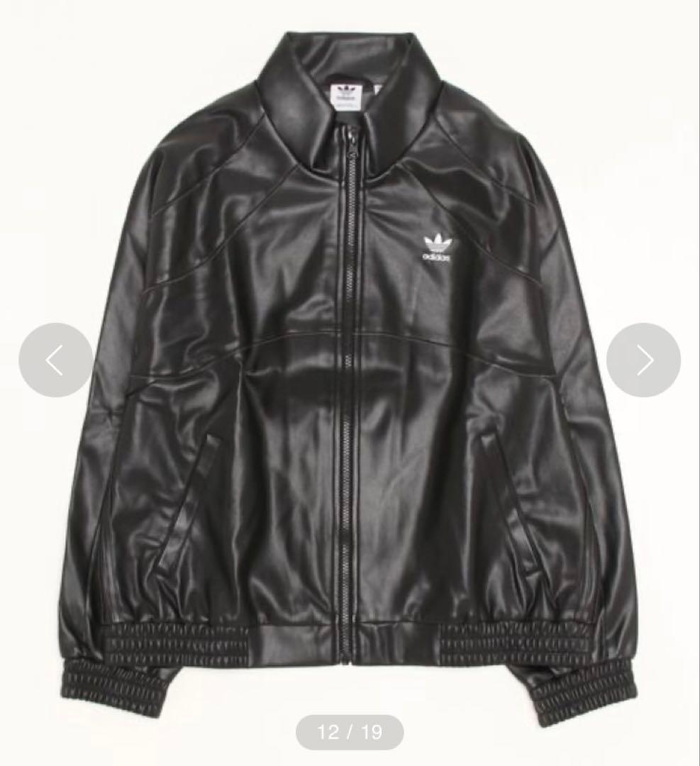 adidas originals ブラック レザージャケット