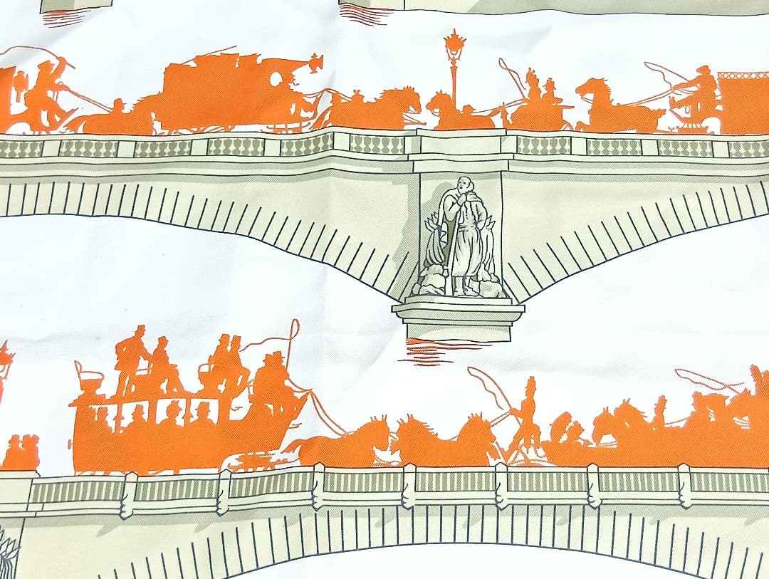 477 HERMES エルメス パリの橋 スカーフ カレ90