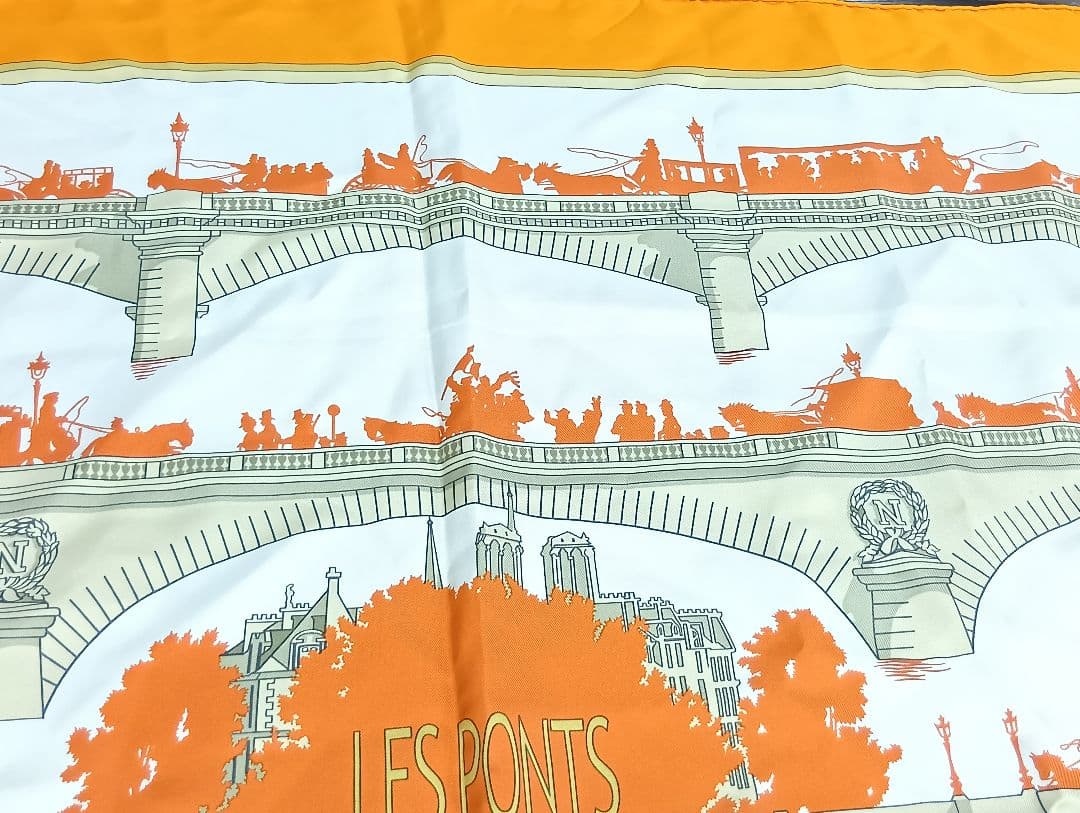 477 HERMES エルメス パリの橋 スカーフ カレ90