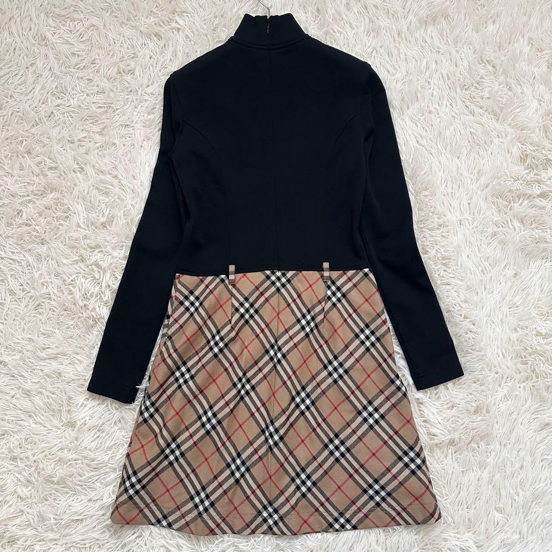 バーバリー ノバチェック ドッキングワンピース ロゴチャーム 黒 M