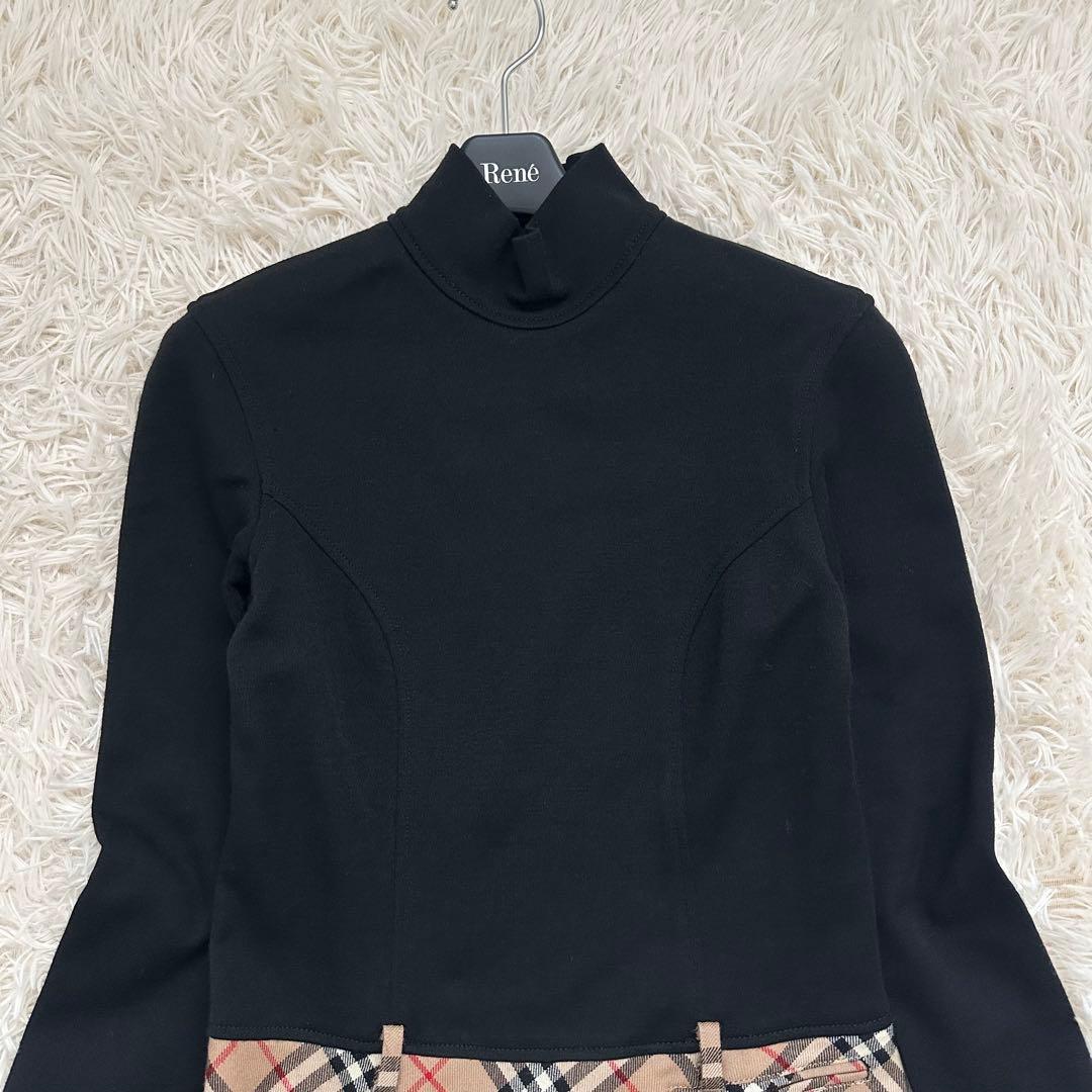 バーバリー ノバチェック ドッキングワンピース ロゴチャーム 黒 M