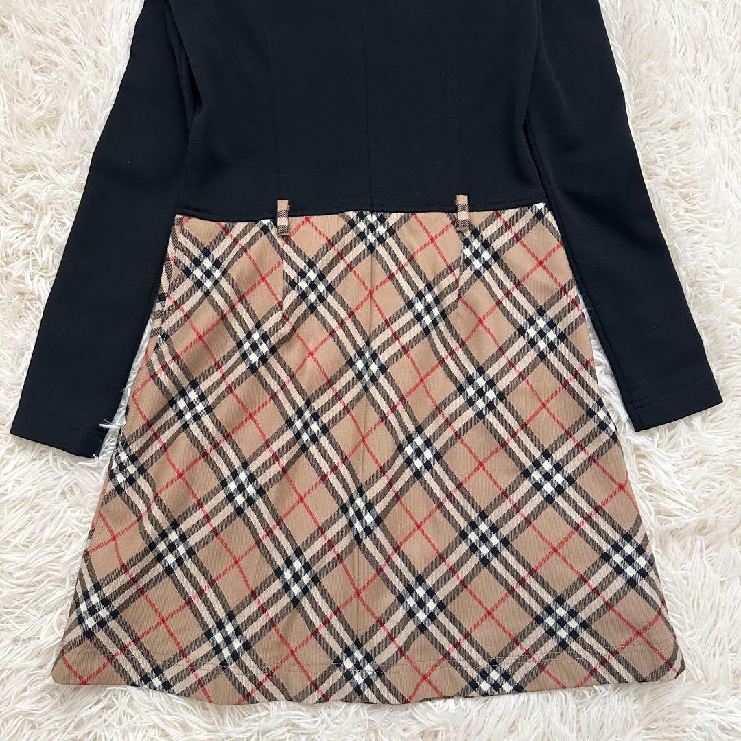 バーバリー ノバチェック ドッキングワンピース ロゴチャーム 黒 M