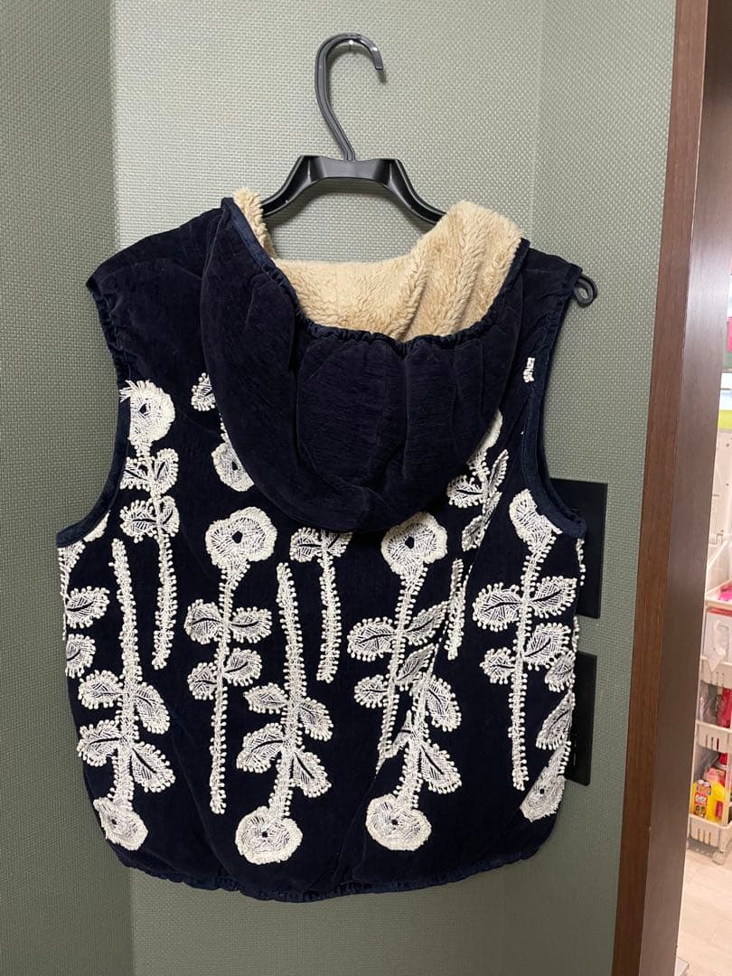 ✴︎ミナペルホネン frost garden ダウンベスト　ネイビー　38✴︎