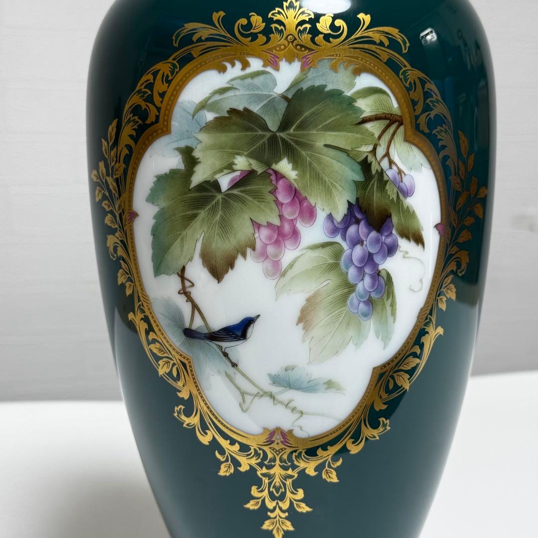 【貴重】ノリタケ スタジオコレクション 花瓶 葡萄 ブドウ 鳥 花鳥図
