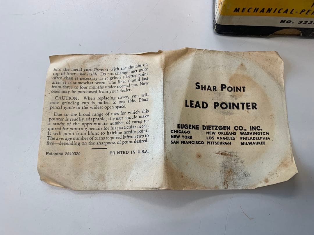 ビンテージ Dietzgen SharPoint 鉛筆ポインターシャープナー