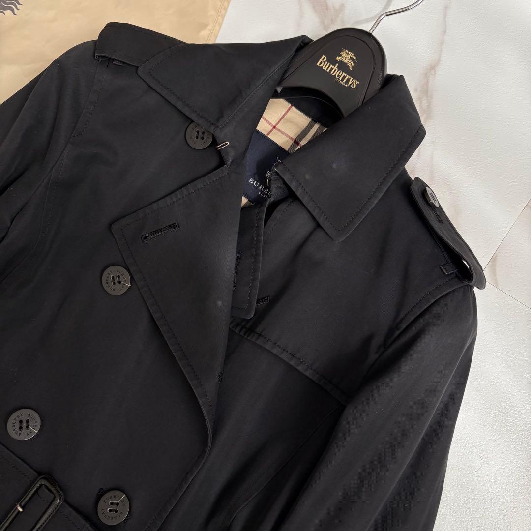 人気◆バーバリーロンドン ベルト付 トレンチコート ショート丈 9号 M