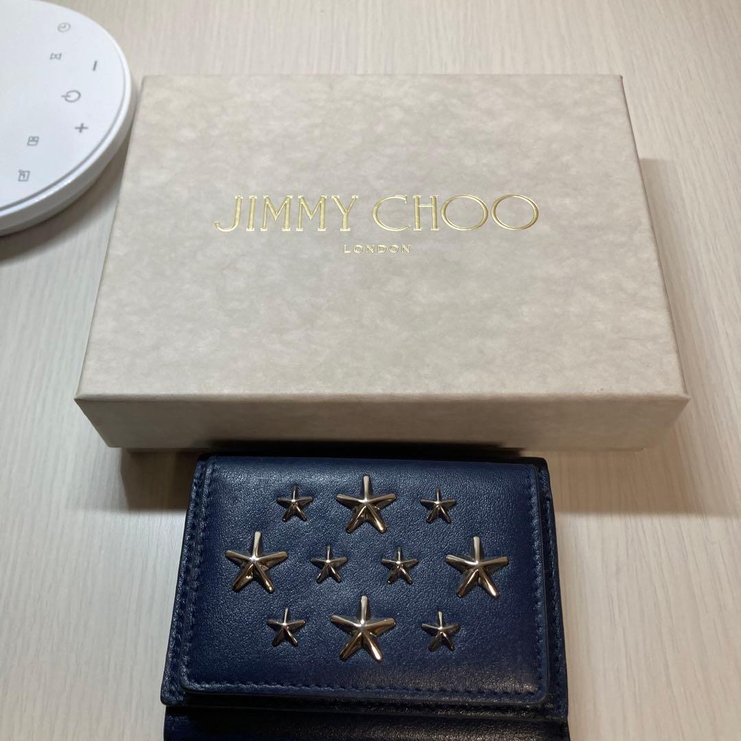 ジミーチュウ　折り財布　ネイビー