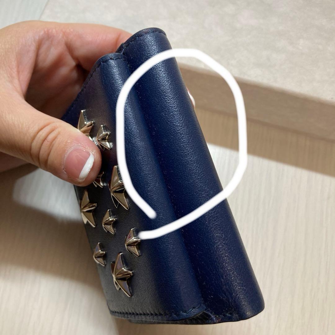 ジミーチュウ　折り財布　ネイビー