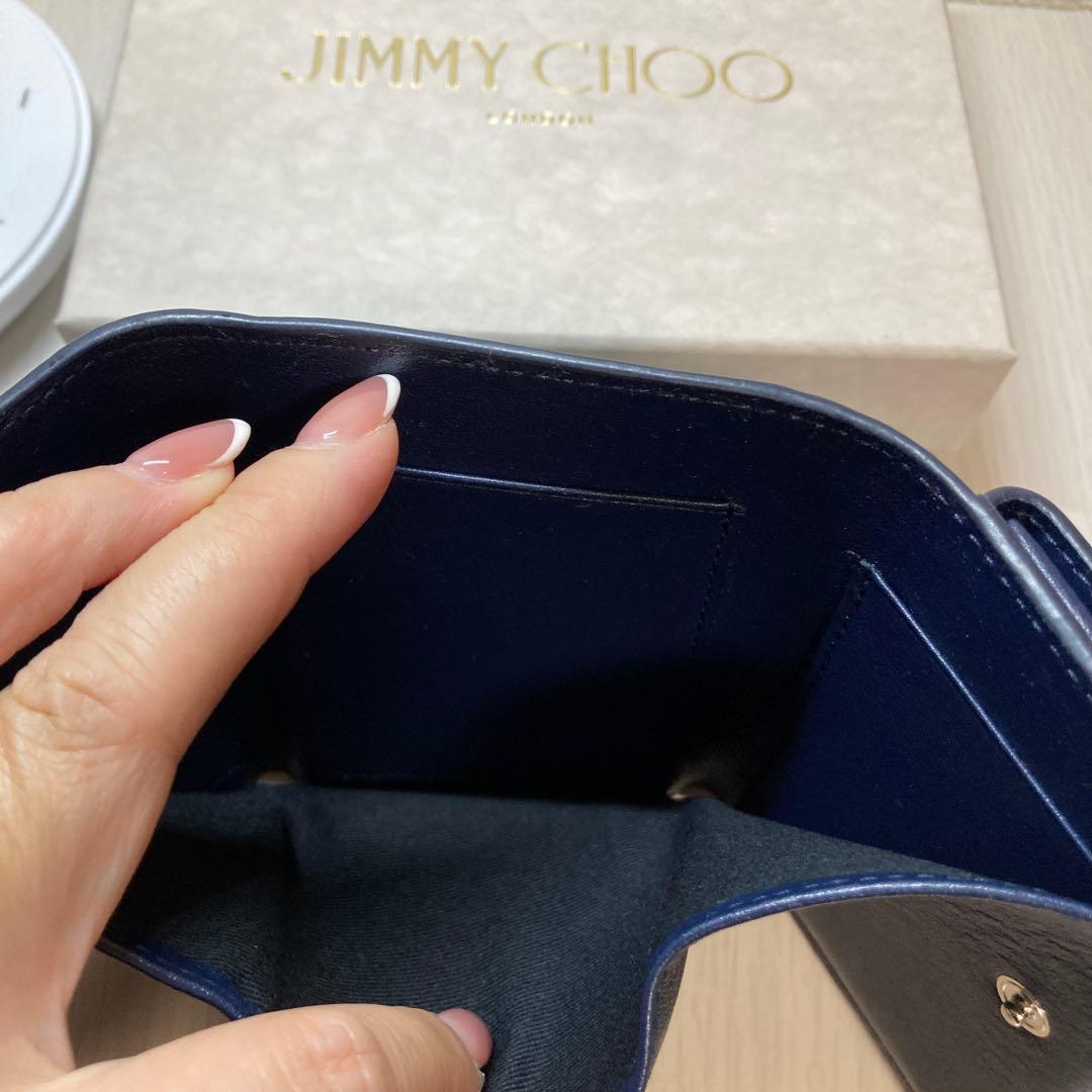 ジミーチュウ　折り財布　ネイビー