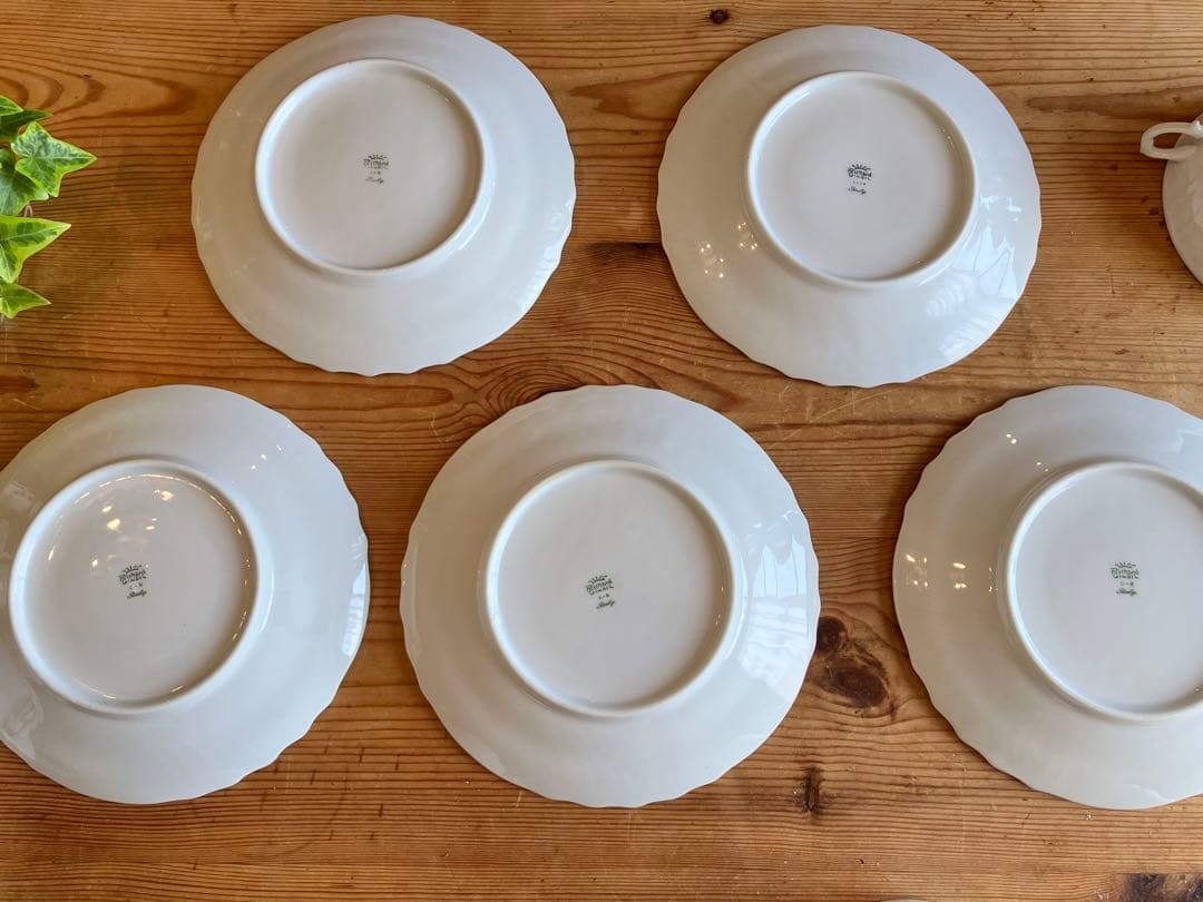 ジノリ　ベッキオホワイト　ダブルハンドルスープカップアンドソーサー×5