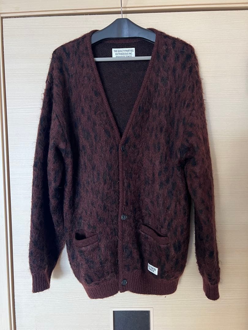 WACKO Maria (ワコマリア) レオパードモヘアカーディガン ブラウン