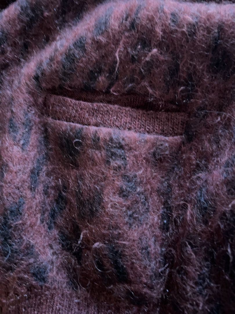 WACKO Maria (ワコマリア) レオパードモヘアカーディガン ブラウン