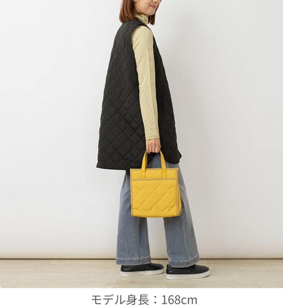 ゆとりの空間 栗原はるみ キルティングロングベスト ブラック