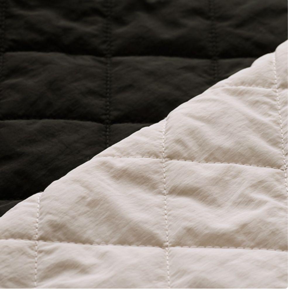 ゆとりの空間 栗原はるみ キルティングロングベスト ブラック