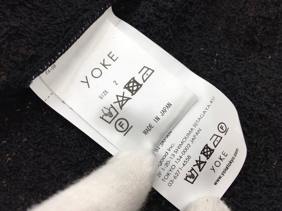 YOKE 25SS コットン シアー ニット オープンカラーシャツ