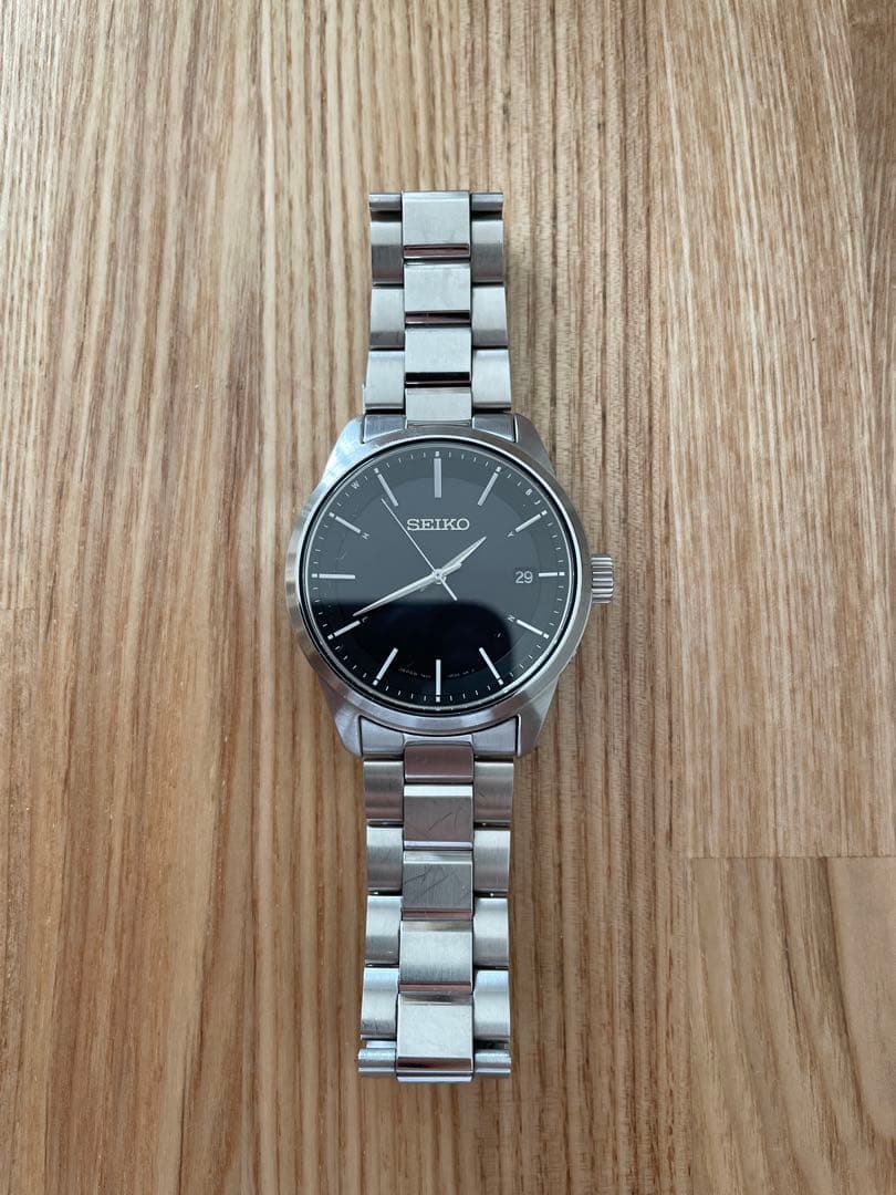SEIKO ステンレススチール 時計 ブラックダイヤル