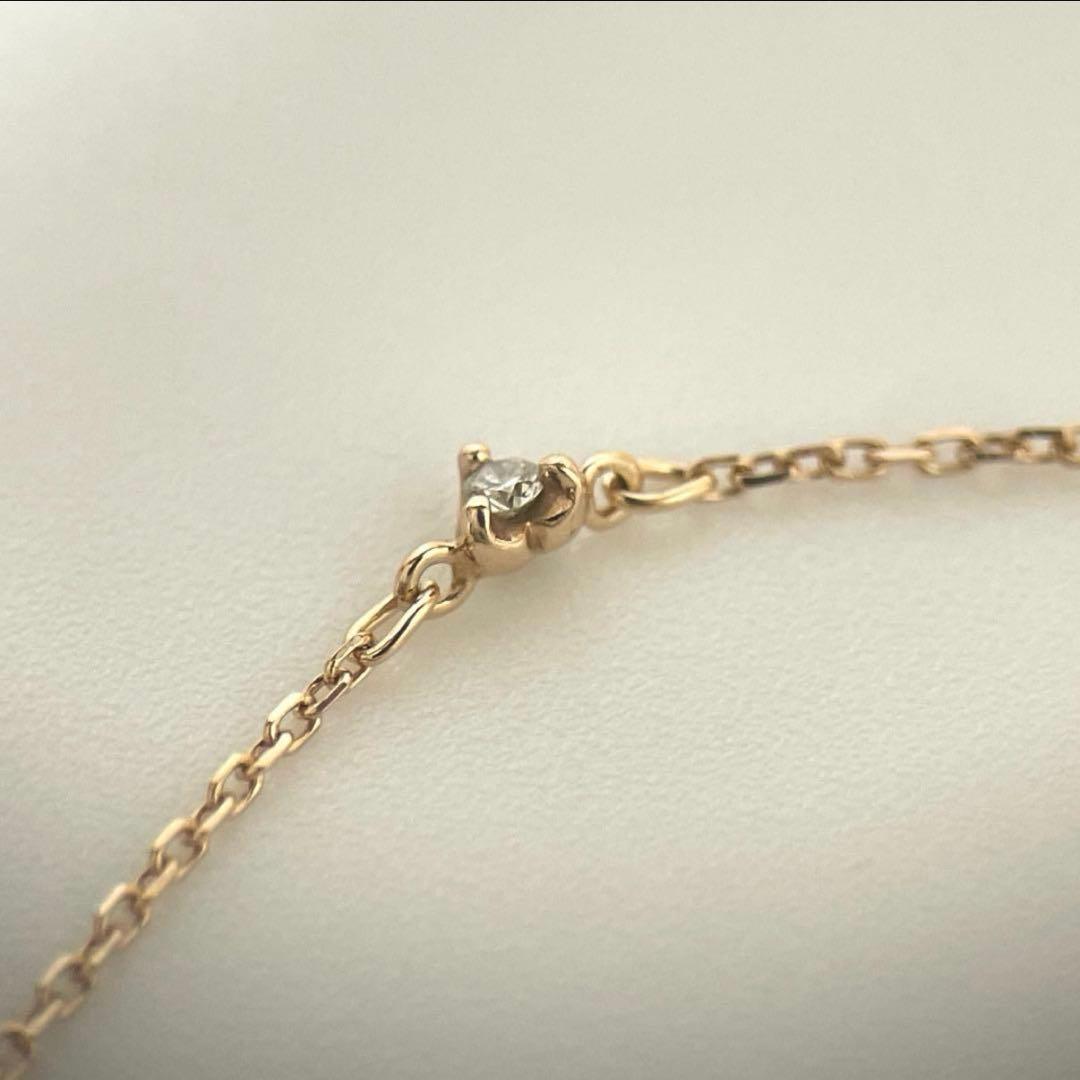 【極美品】4℃ K10ピンクゴールドブレスレット　3Pダイヤ　保証書付属