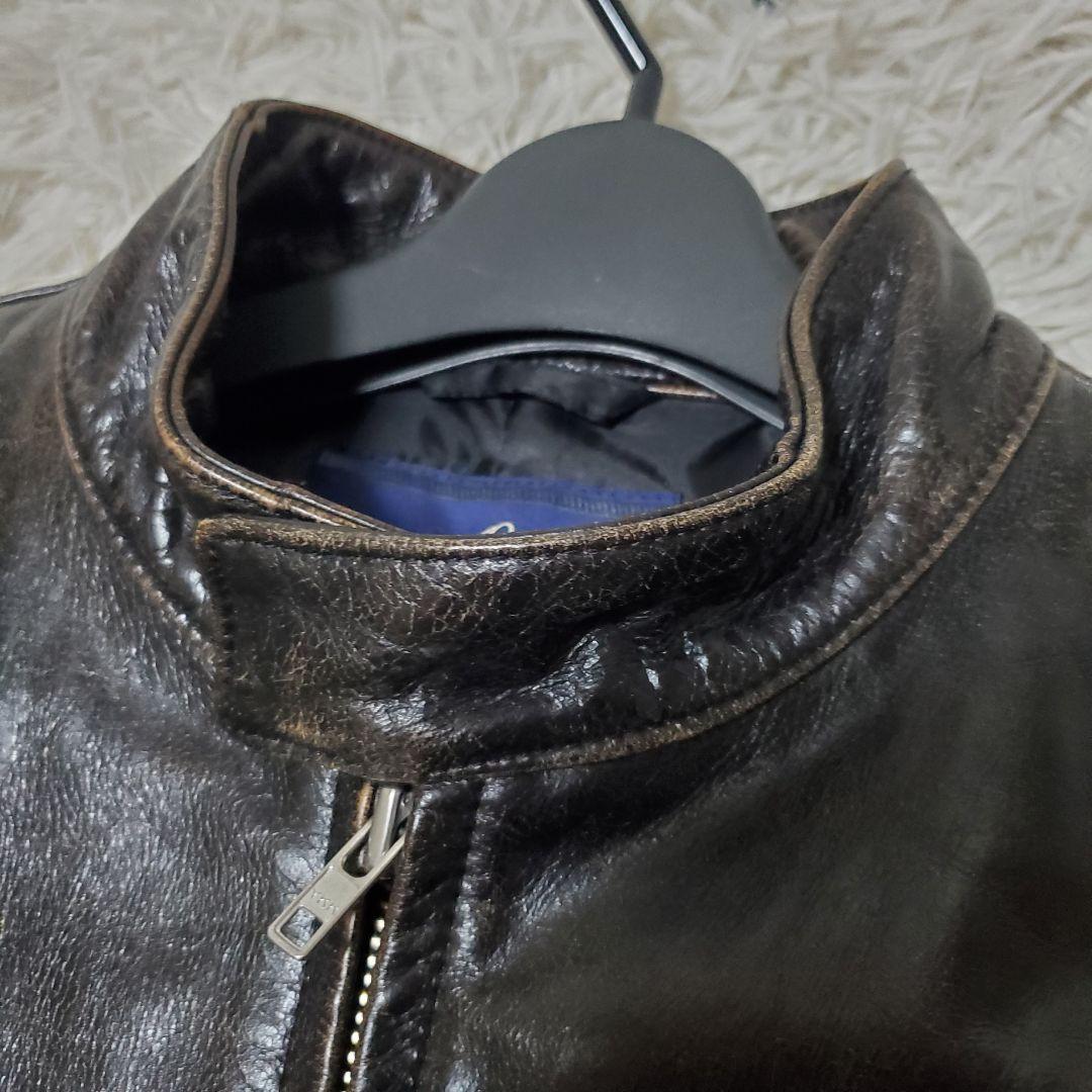 上質 ON BOARD 水牛革 バッファロー XL シングルライダース 本革 黒