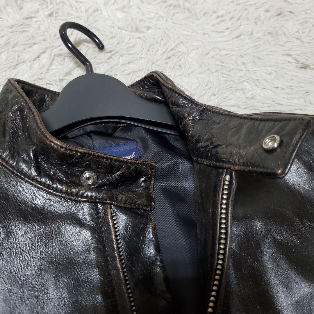 上質 ON BOARD 水牛革 バッファロー XL シングルライダース 本革 黒