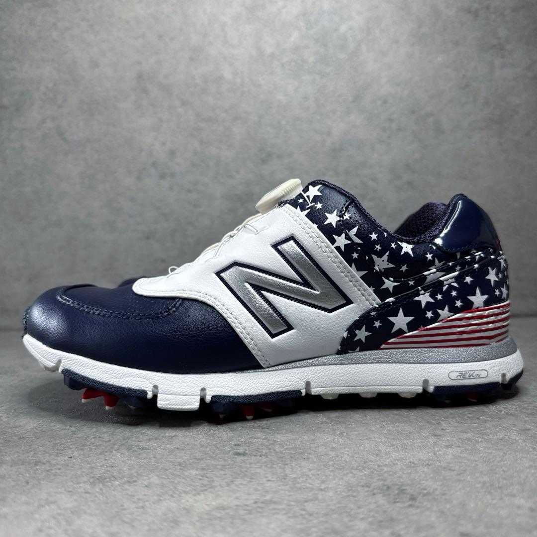 極美品！ニューバランス　トリコロール　アメリカ柄　boaダイヤル　ゴルフシューズ