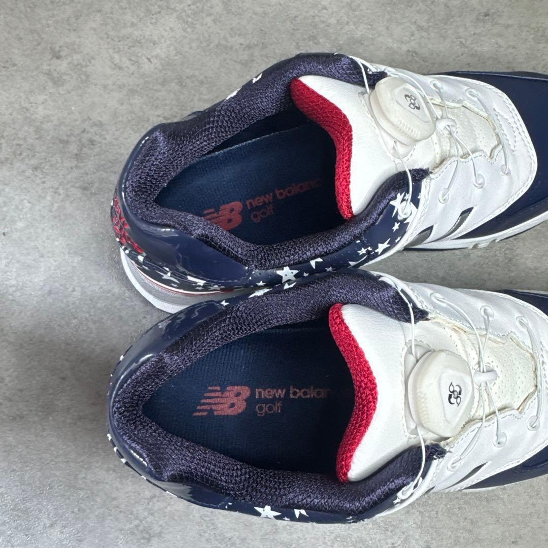 極美品！ニューバランス　トリコロール　アメリカ柄　boaダイヤル　ゴルフシューズ