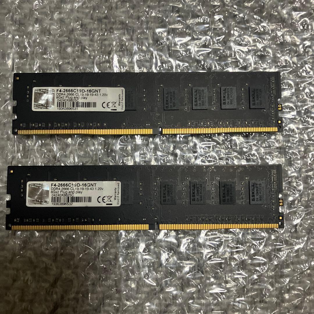 DDR4 8GB メモリ F4-2666C19D-16GNT2セット