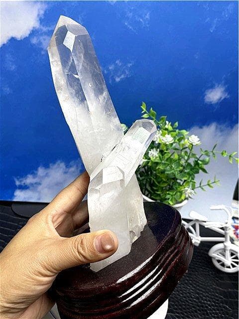 超強いパワーヒマラヤ産藍針入り天然水晶クラスターB88B6/328B74B