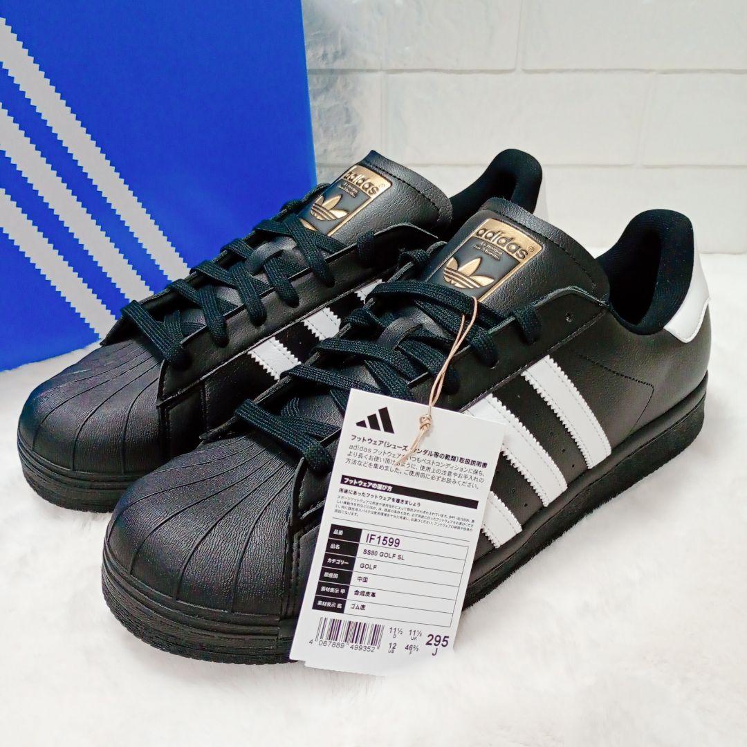 ❣️新品❣️adidas SS80 GOLF SL ゴルフ 黒×白 29.5
