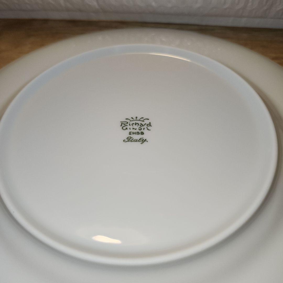 リチャードジノリ ホワイト/パープル／グレー プレート6枚セット